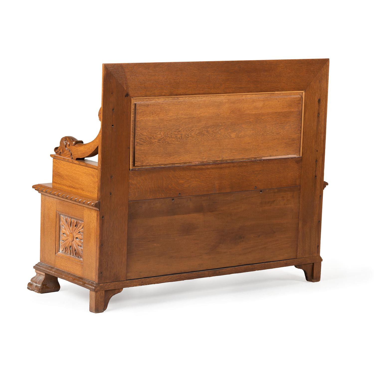 A Carved Italianate Hall Bench in Oak