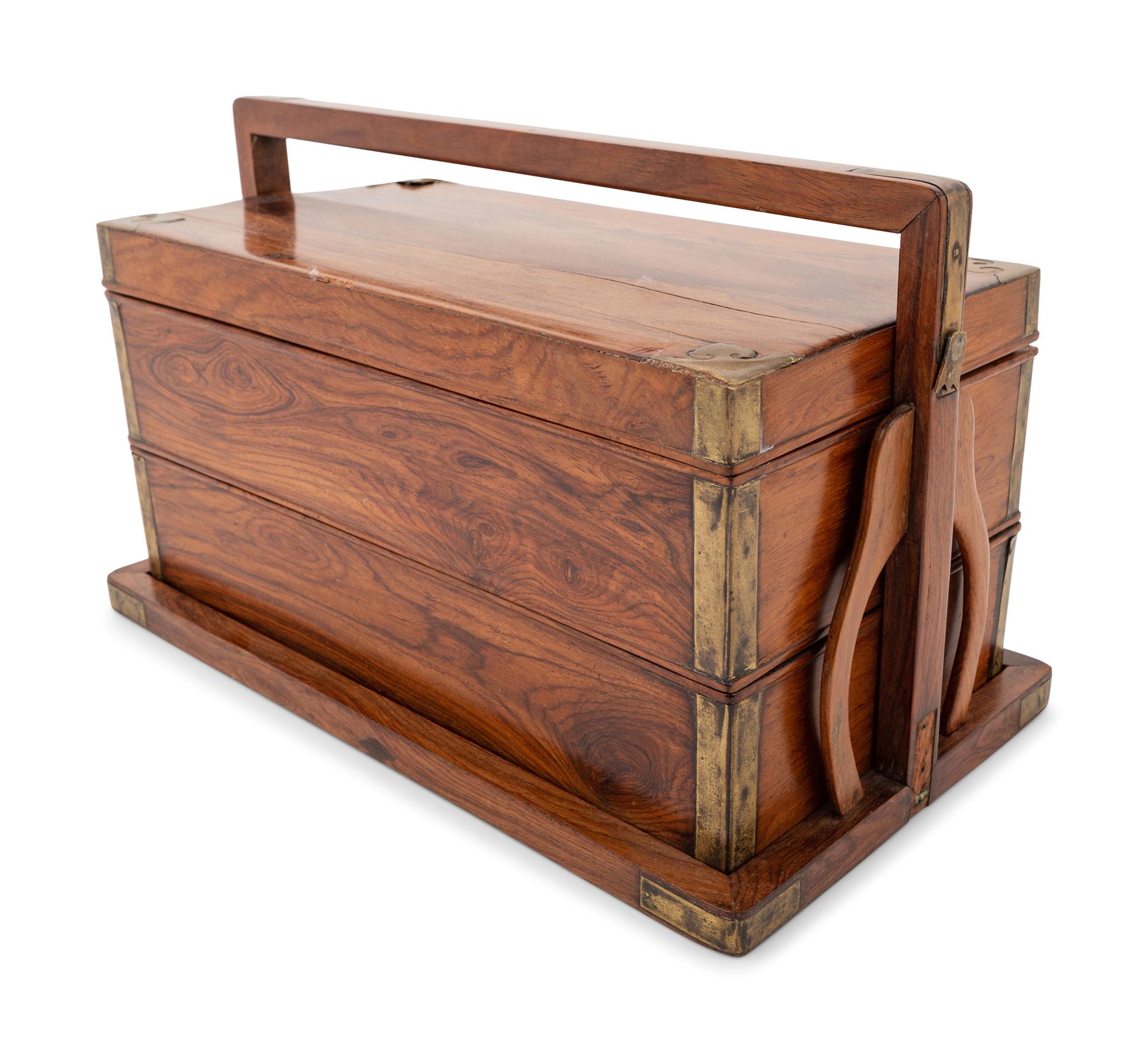 A Chinese Huanghuali and Jichimu Two-Tier Picnic Box