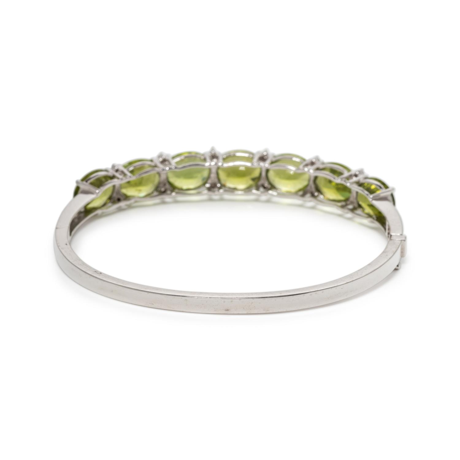 PERIDOT AND DIAMOND BANGLE BRACELET