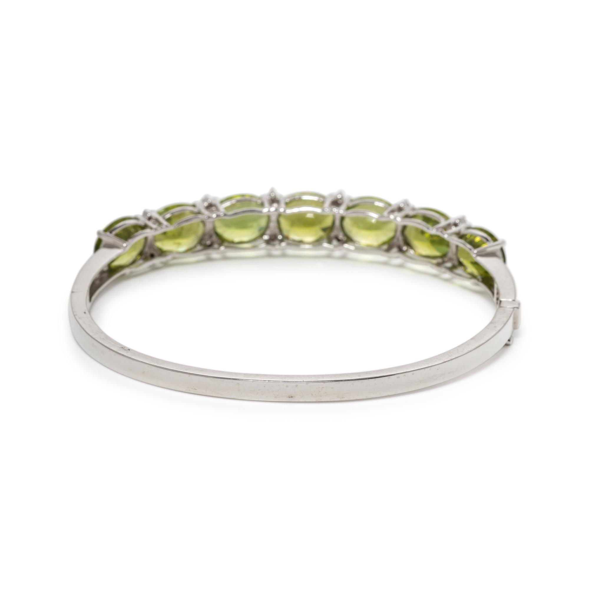PERIDOT AND DIAMOND BANGLE BRACELET