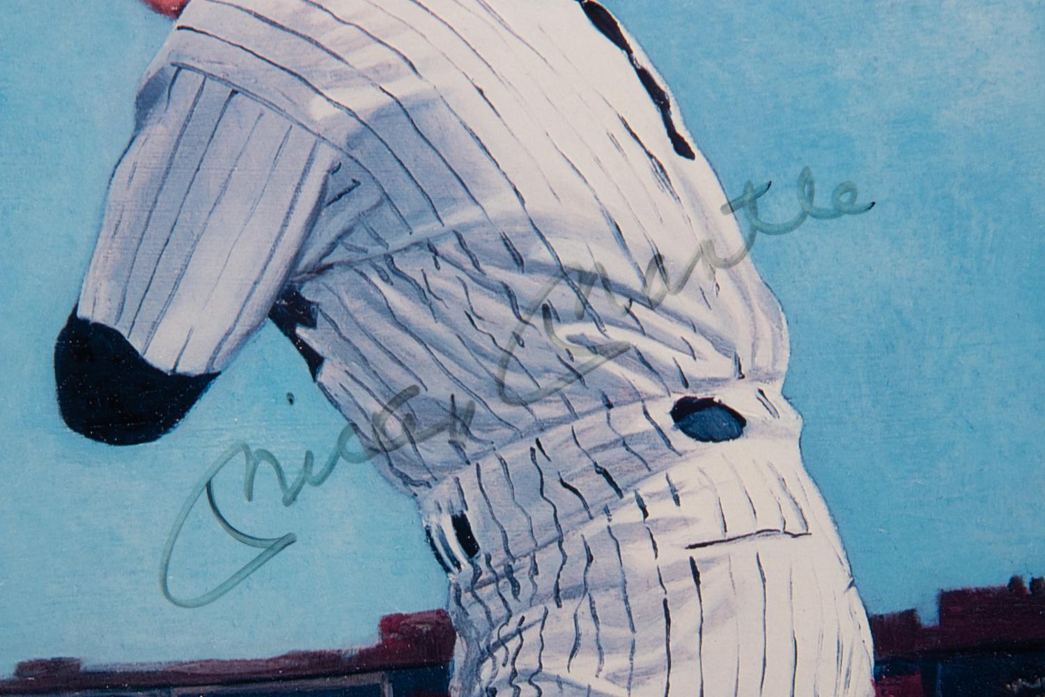 A Willie Mays, Mickey Mantle and Duke Snider Signed Flip Amato Print,
