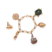 YELLOW GOLD CHARM BRACELET