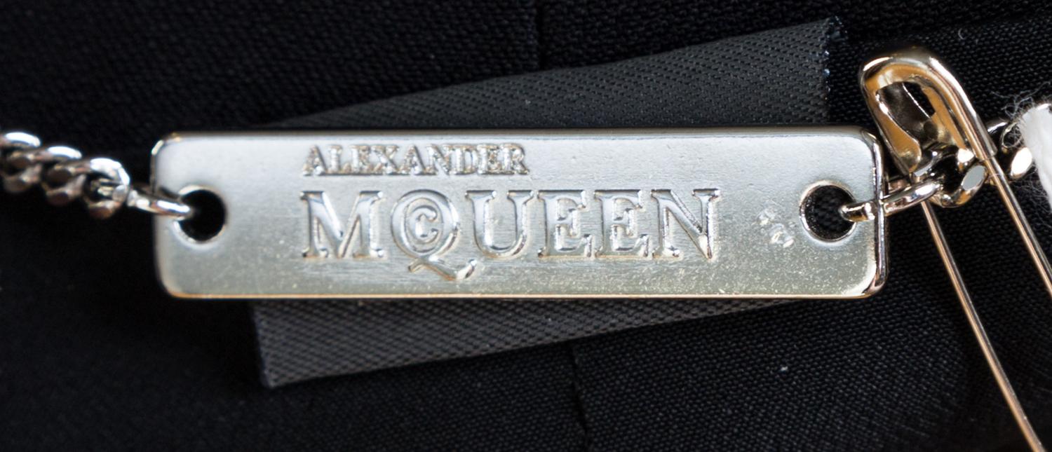 An Alexander McQueen Rhombic Embroidered Black Jacket Ensemble, Size 44.