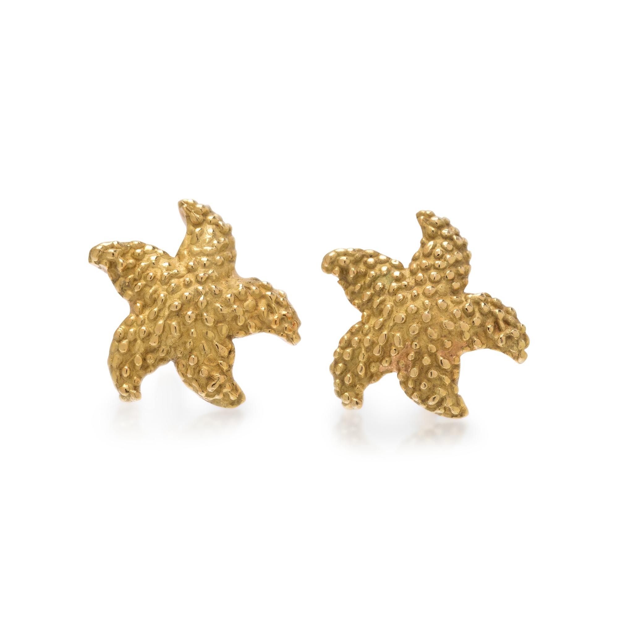 MCTEIGUE, TIFFANY & CO., YELLOW GOLD STARFISH EARRINGS