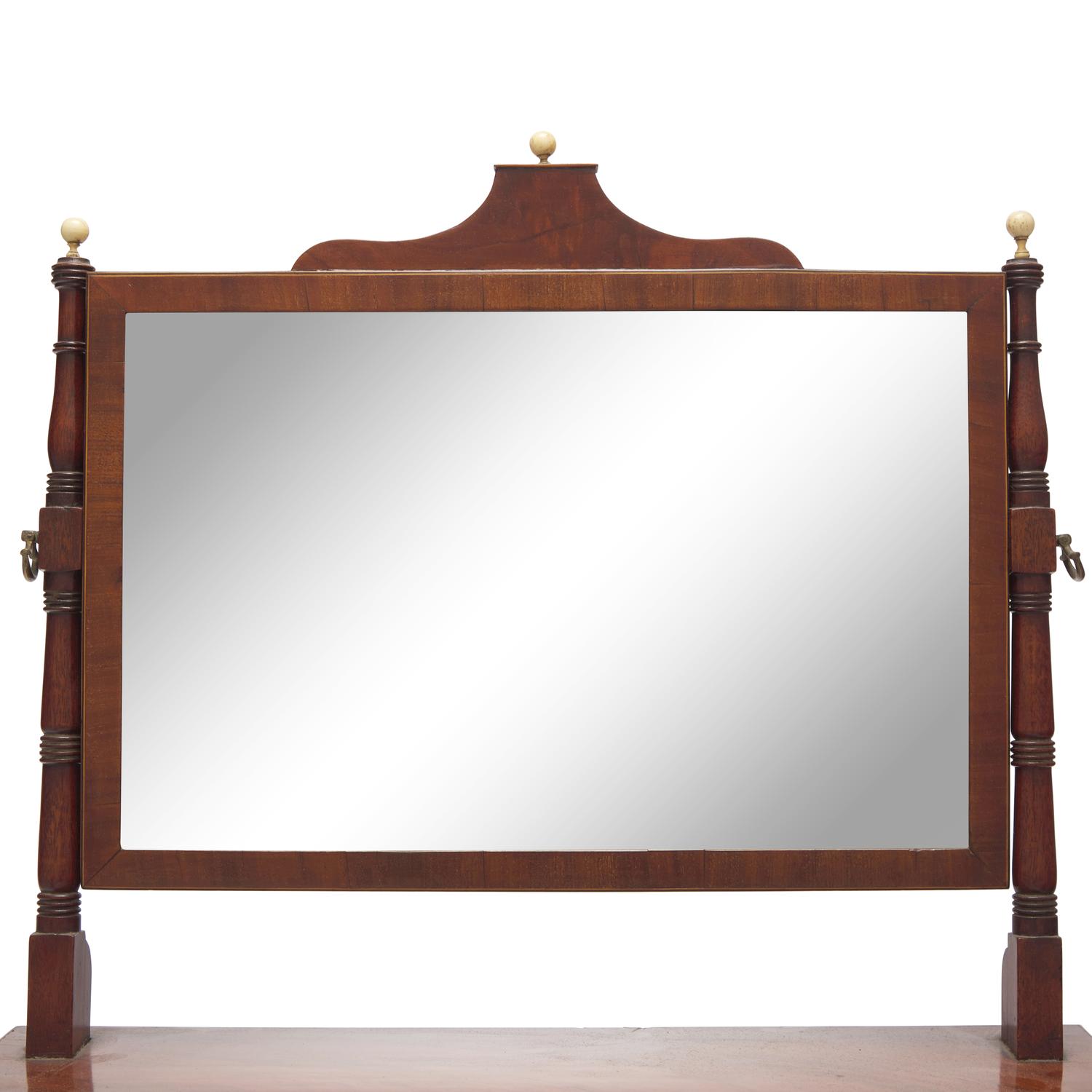 A Fine Federal Inlaid Mahogany Dressing Stand With Mirror