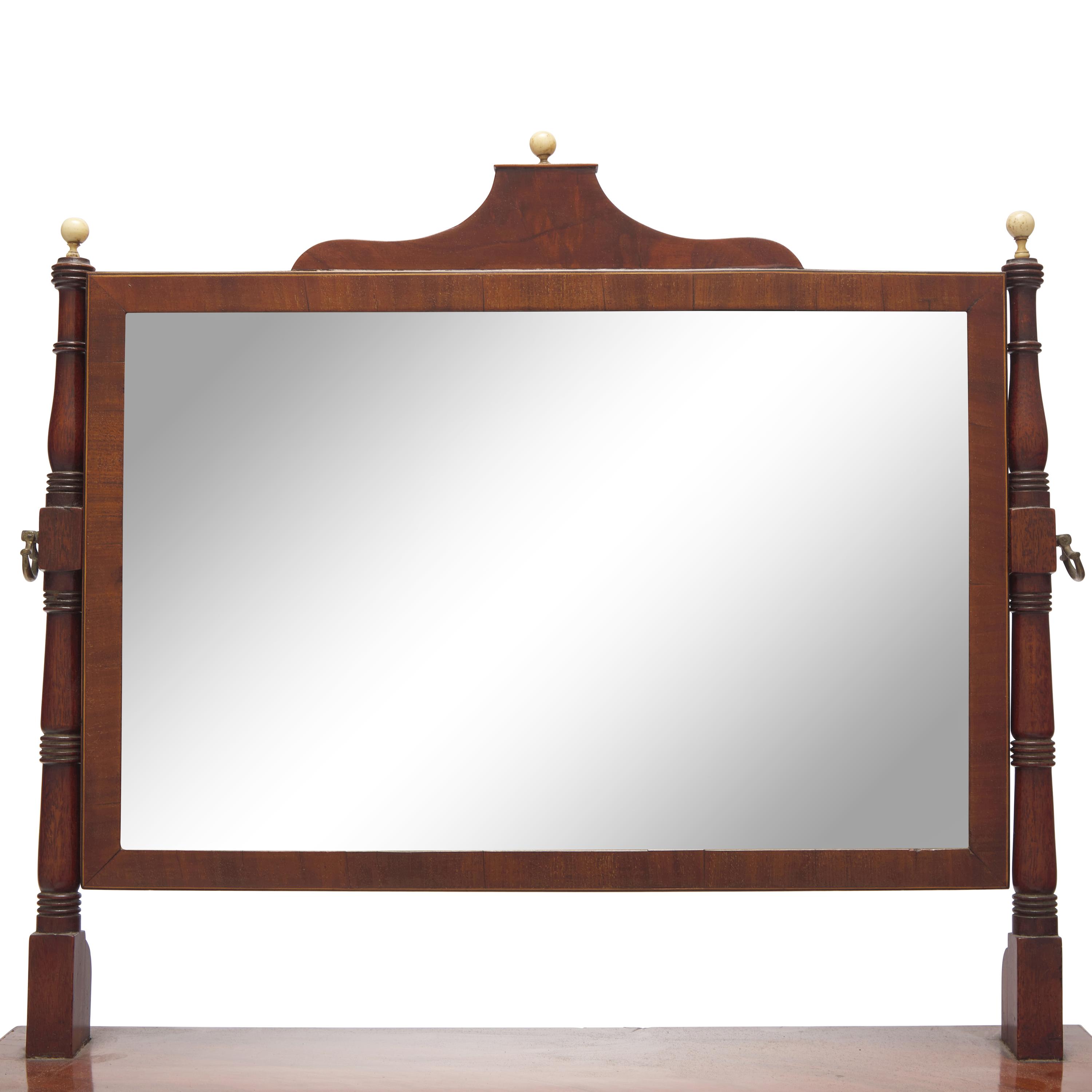 A Fine Federal Inlaid Mahogany Dressing Stand With Mirror