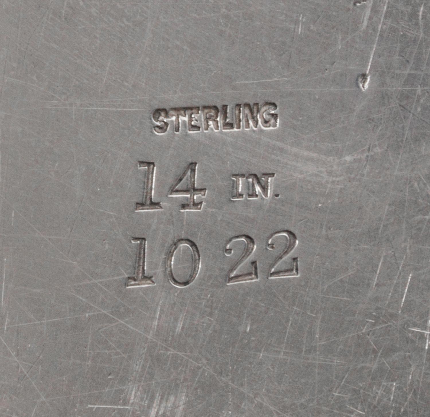 Two American Silver Trays, Gorham Mfg. Co. and Lebolt & Co., 20th Century, the first with a foliate and shell cast edge, the second of