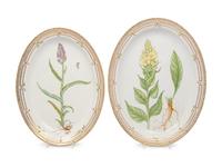Two Royal Copenhagen Flora Danica Porcelain Serving Platters