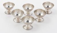 A Set of Six American Silver Salts, , each engraved with the letter S