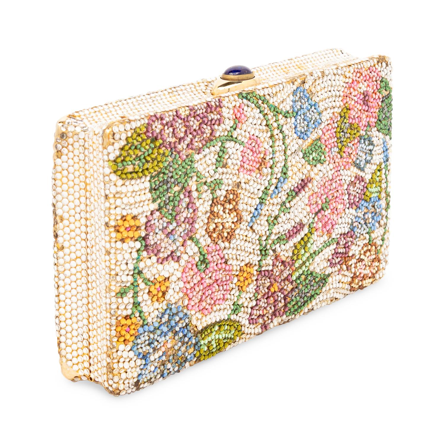 JUDITH LEIBER, FLORAL MINAUDIÈRE BOX CLUTCH