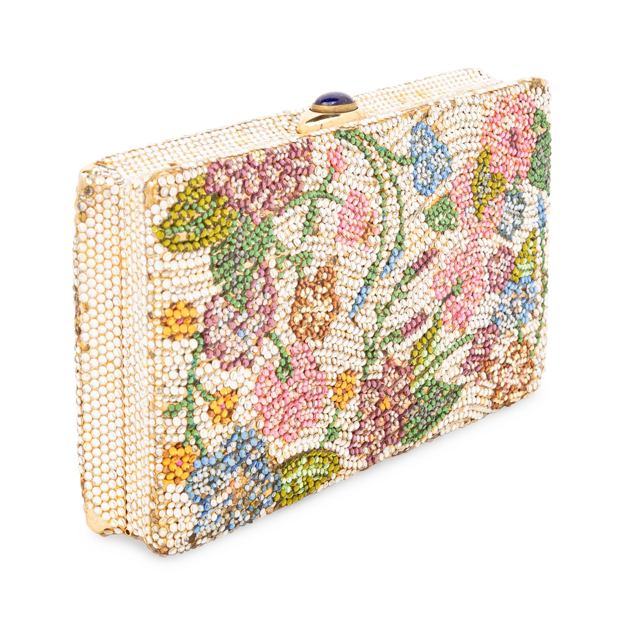 JUDITH LEIBER, FLORAL MINAUDIÈRE BOX CLUTCH