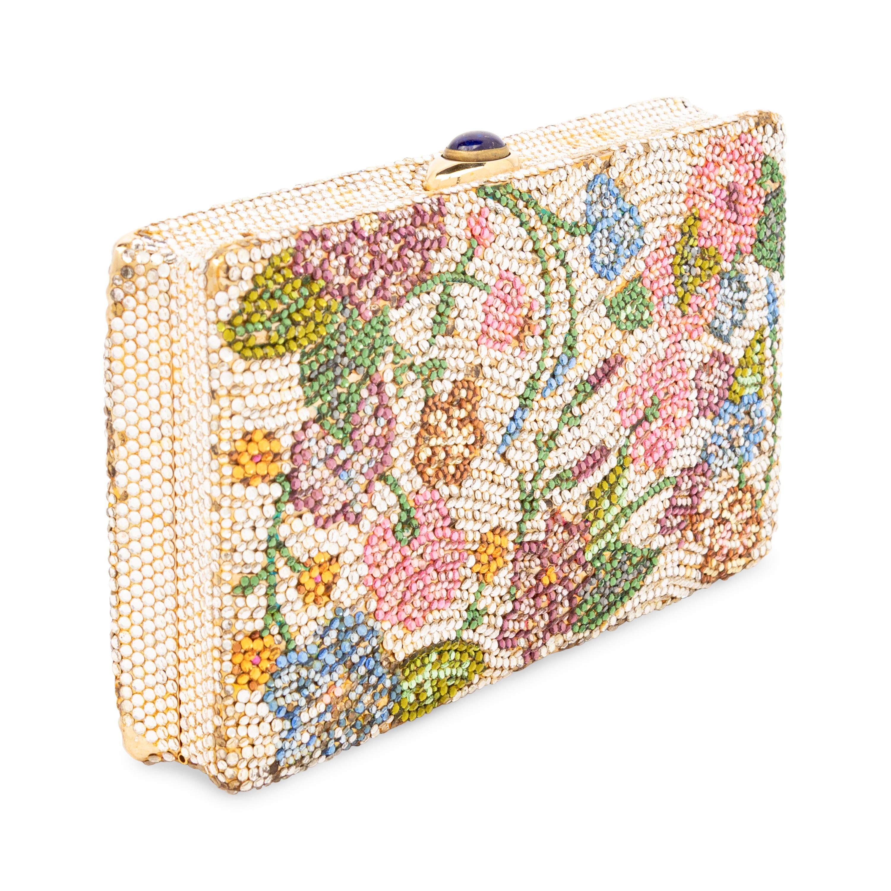 JUDITH LEIBER, FLORAL MINAUDIÈRE BOX CLUTCH