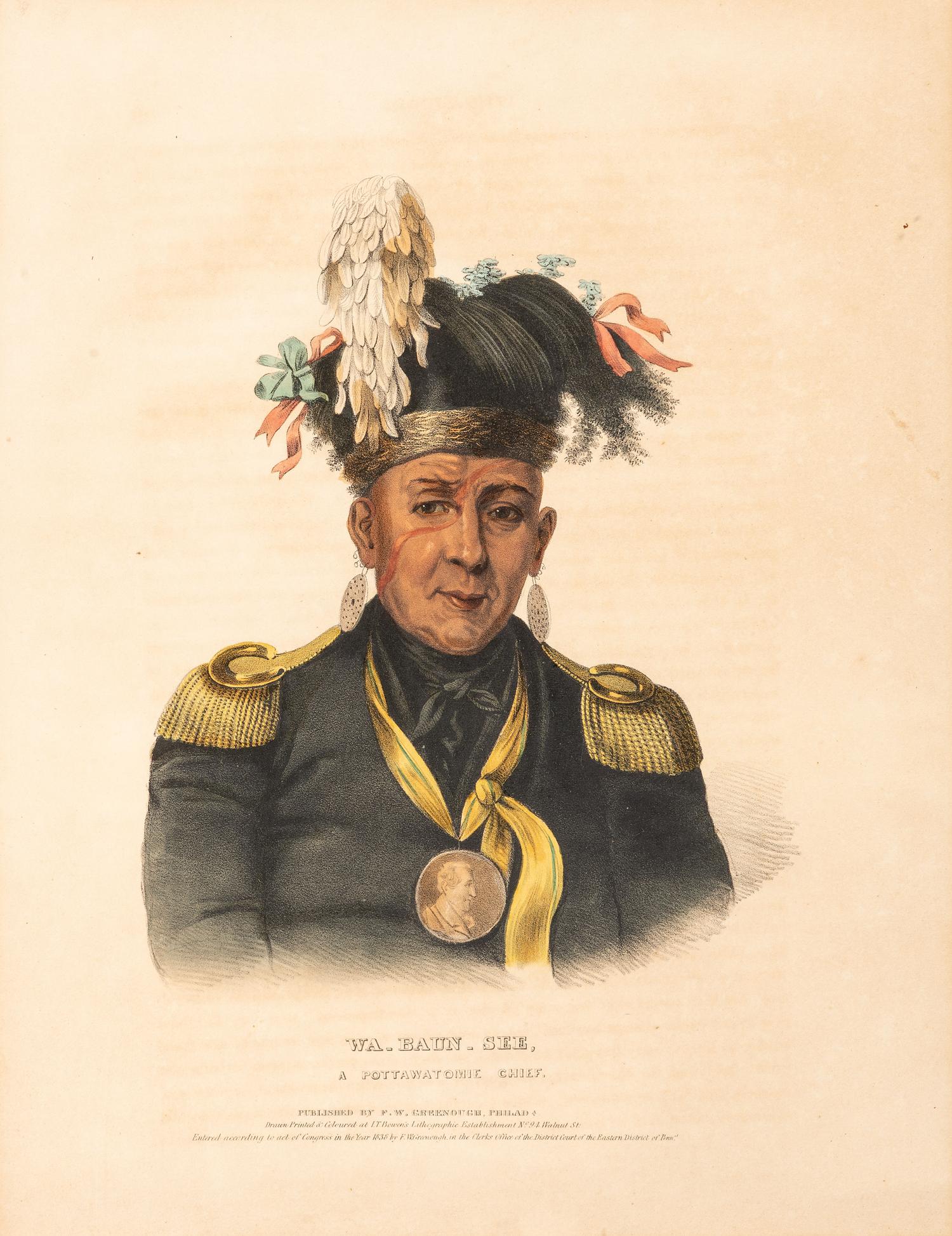 Four Hand-Colored Lithographs by McKenney and Hall