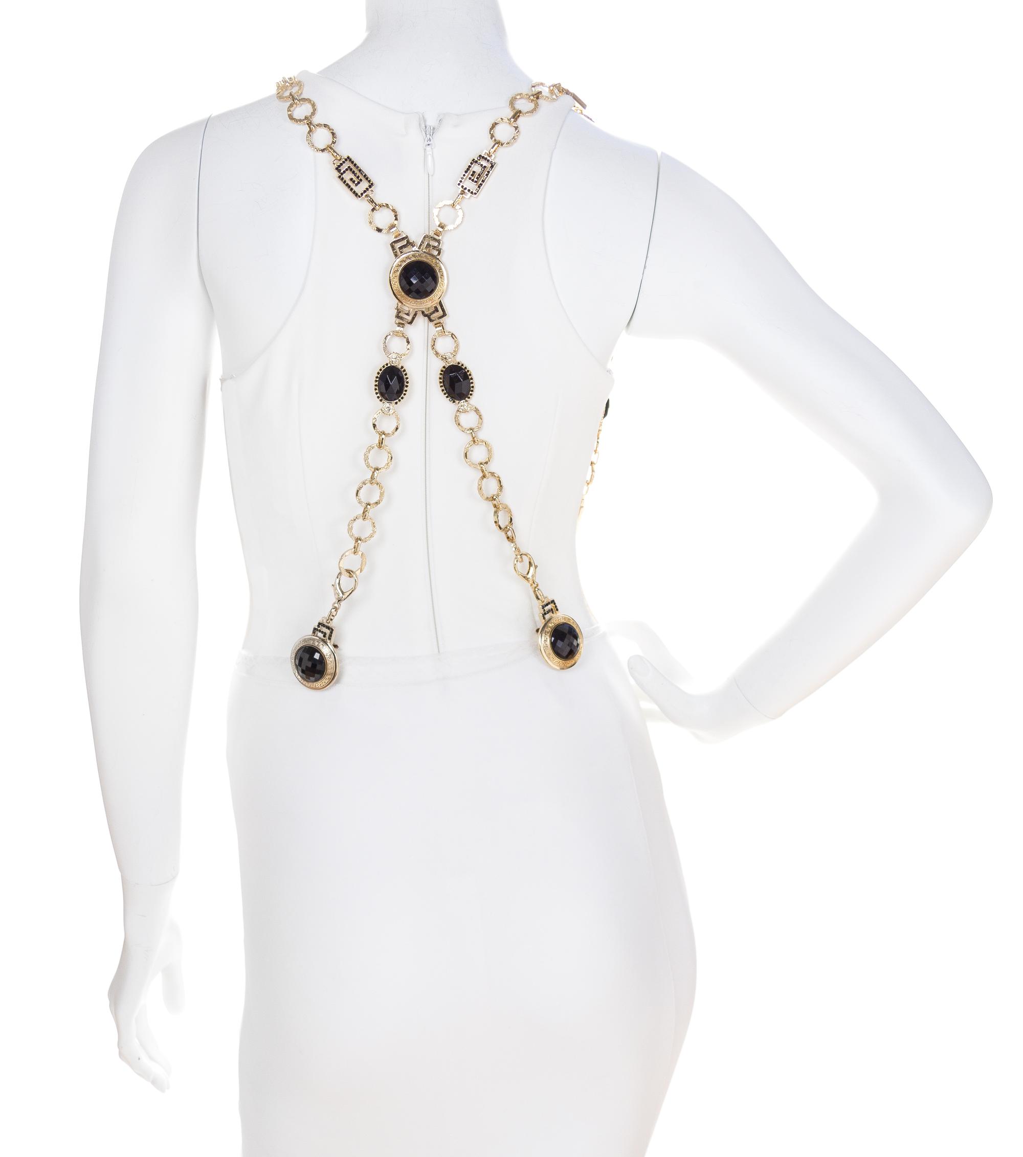 A Gianni Versace Runway Link Suspenders, Length: 37.5".