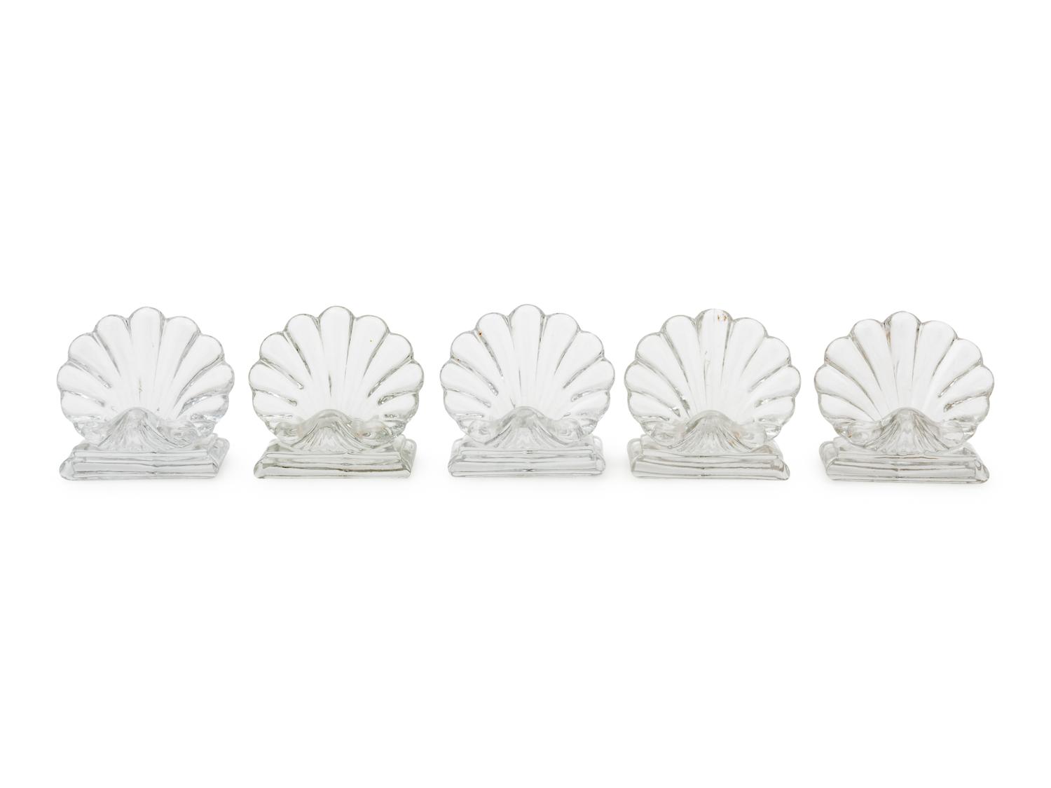 27 Baccarat Crystal Shell Motif Place Card Holders