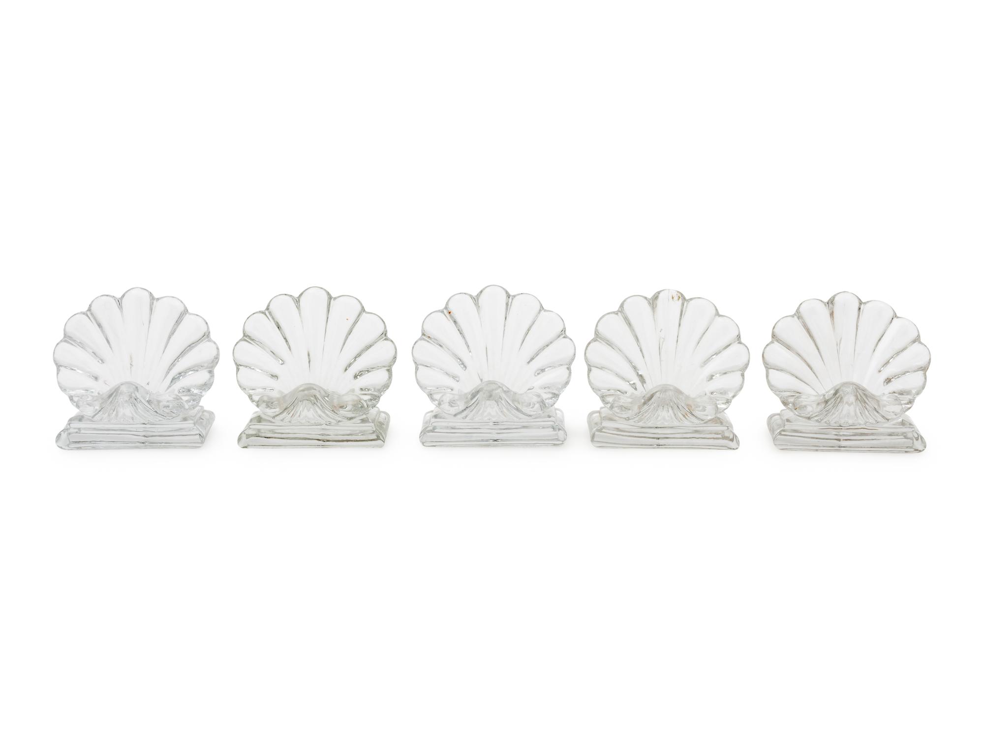 27 Baccarat Crystal Shell Motif Place Card Holders