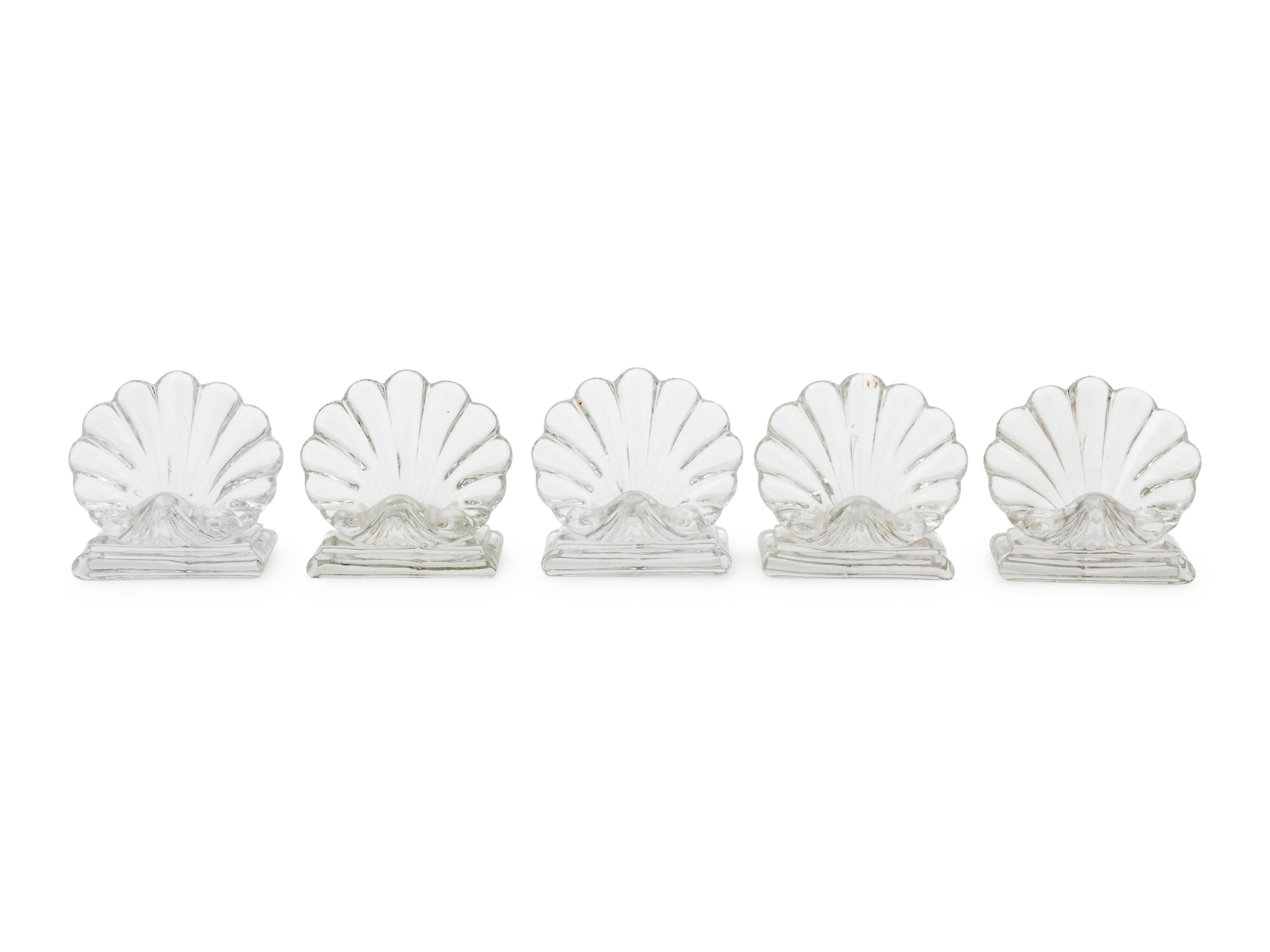 27 Baccarat Crystal Shell Motif Place Card Holders