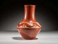Redware Pottery Vase, Signed Twice October 1963