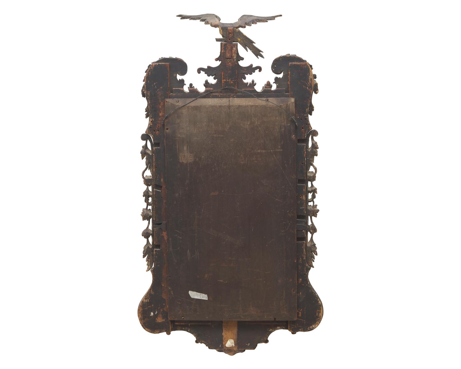 A George II Walnut Veneered and Parcel-Gilt Looking Glass