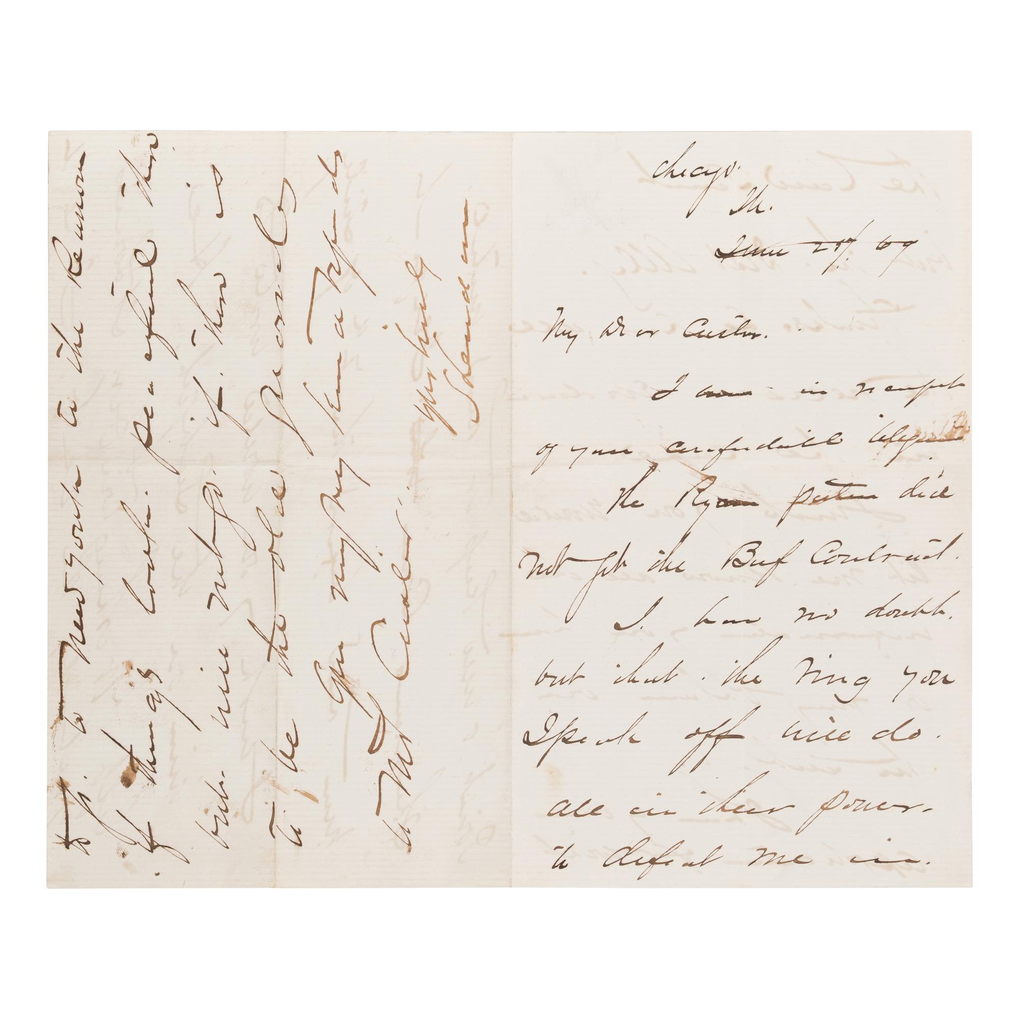 [Custer, George Armstrong, Gen. (1839-1876)]. A pair of letters from Generals Sheridan and Sherman to Custer, regarding his attempt to secure a transfer to West Point, comprising: