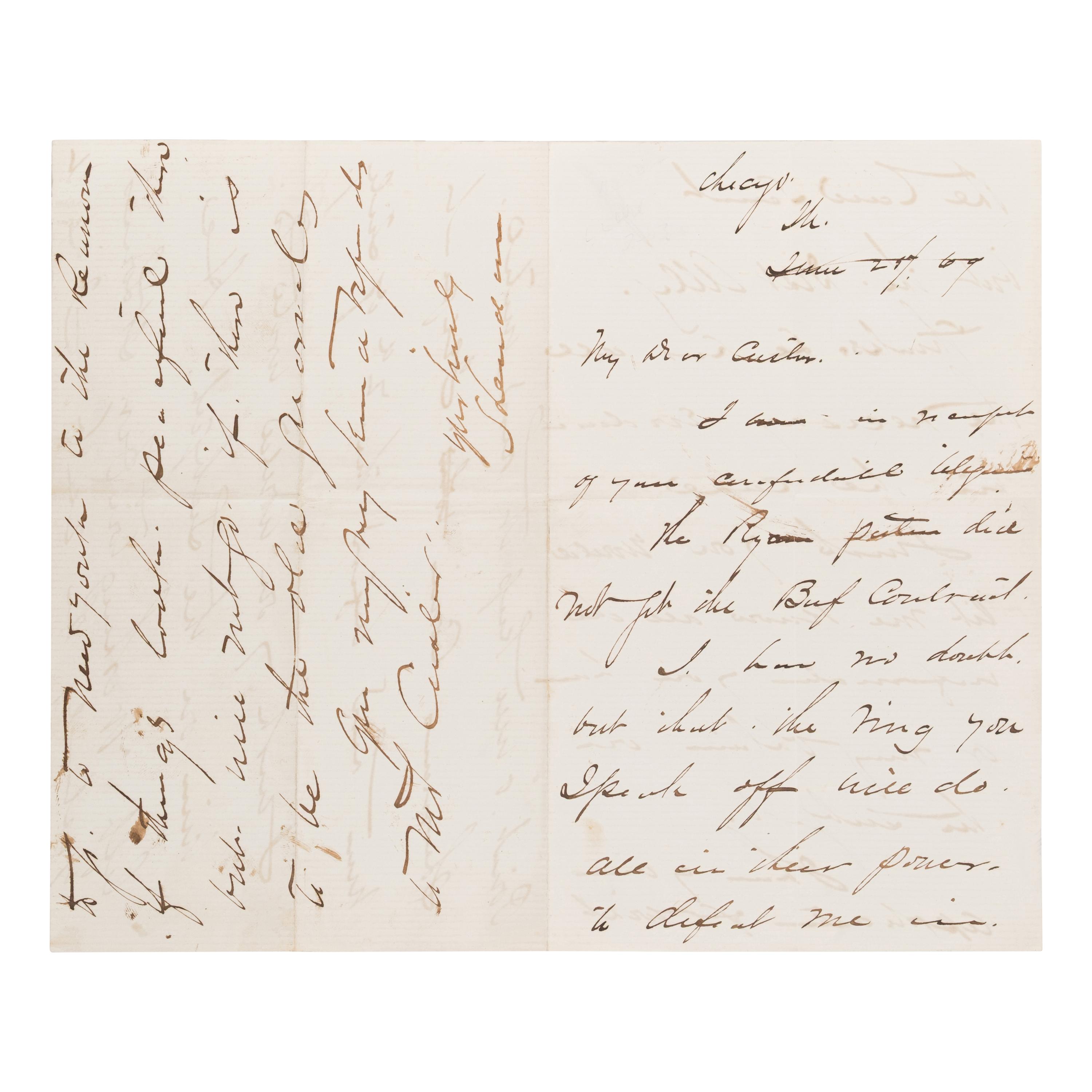 [Custer, George Armstrong, Gen. (1839-1876)]. A pair of letters from Generals Sheridan and Sherman to Custer, regarding his attempt to secure a transfer to West Point, comprising: