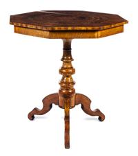 An Austrian Parquetry Center Table Height 31 1/4 x diameter of top 32 inches. — 19TH CENTURY