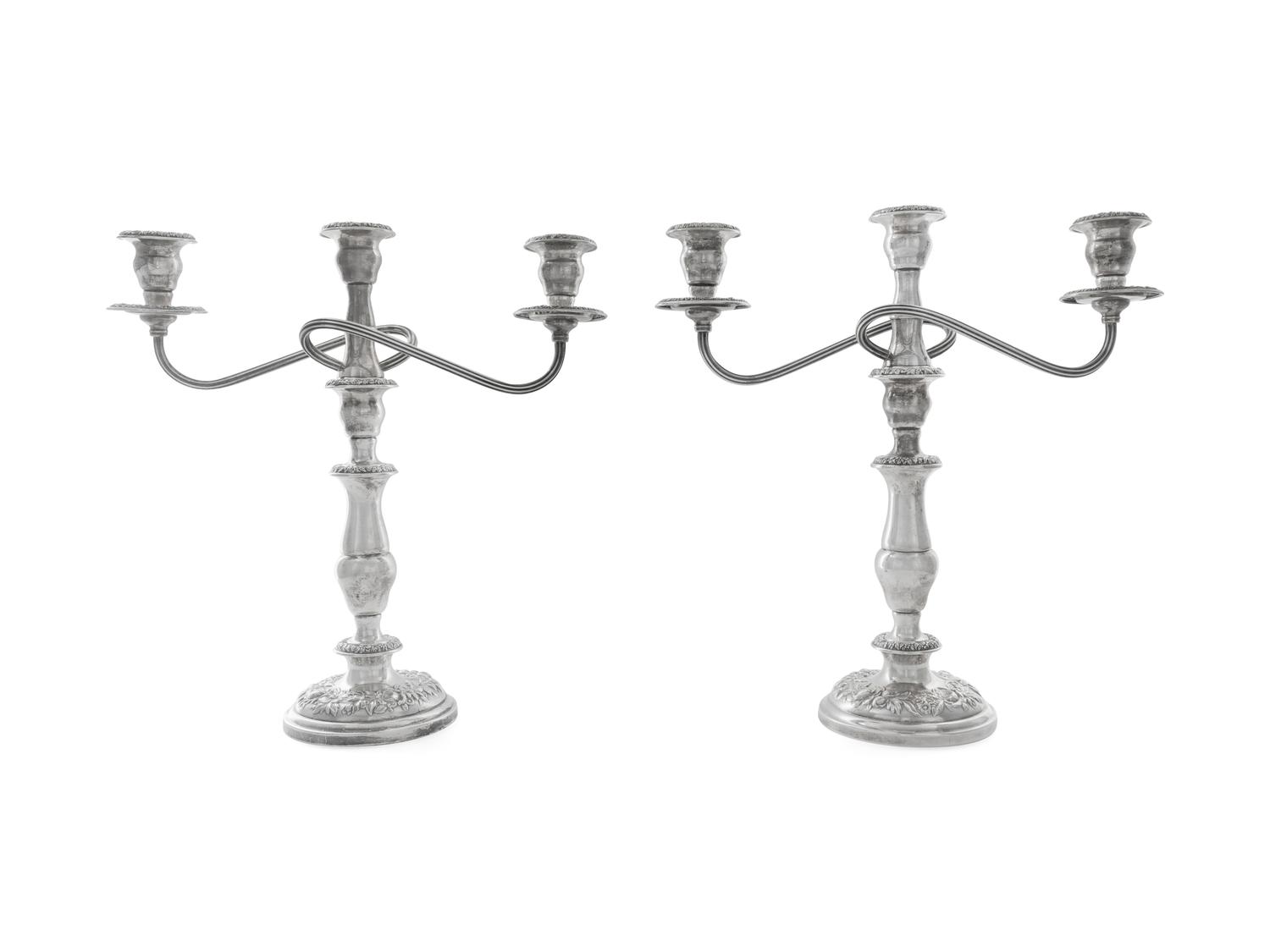 A Pair of American Silver Candlesticks