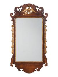 A George III Style Parcel Gilt Mahogany Mirror