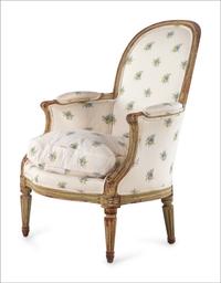A Louis XVI Style Painted Bergere