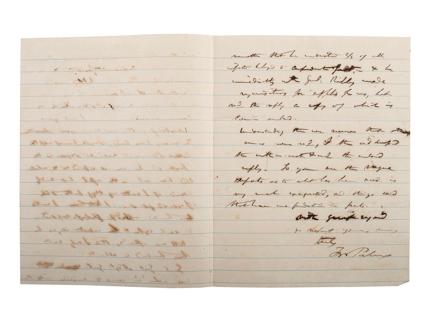PICKENS, Governor Francis W. (1805-1869). Autograph letter signed as Governor of South Carolina.