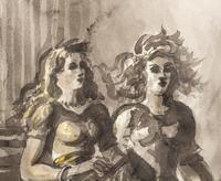 Girls Strolling (a double-sided work), 1943-44