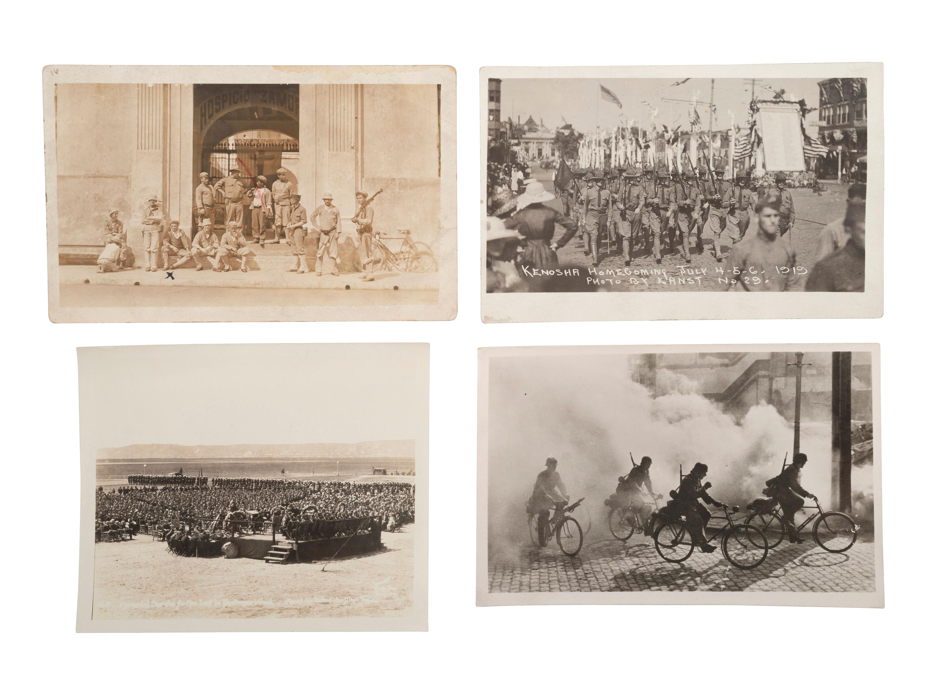 [MILITARIA]. A group of approx. 49 RPPCs of naval, army, and other military-related views.