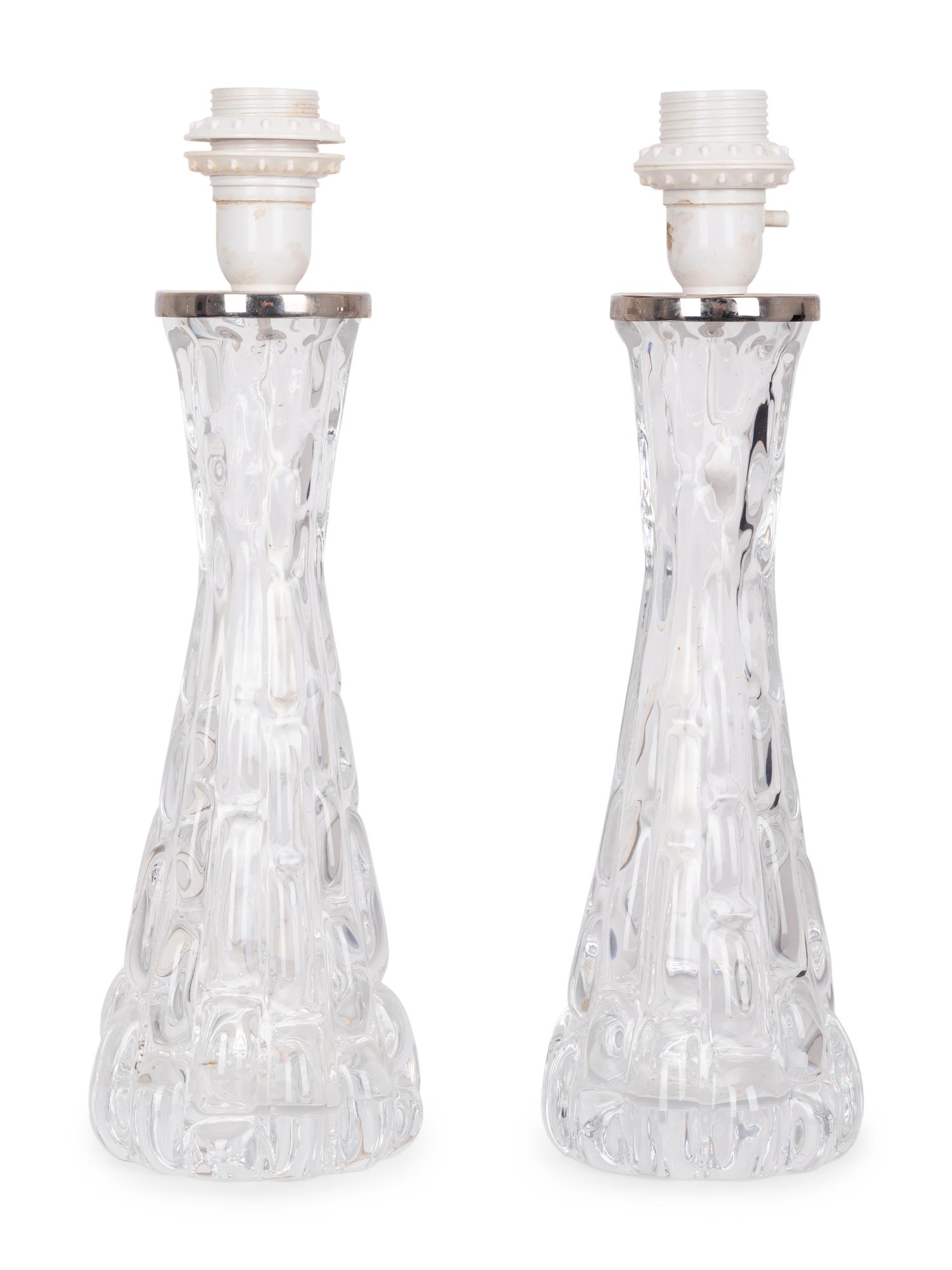Pair of Table Lamps, c. 1965 Orrefors, Sweden