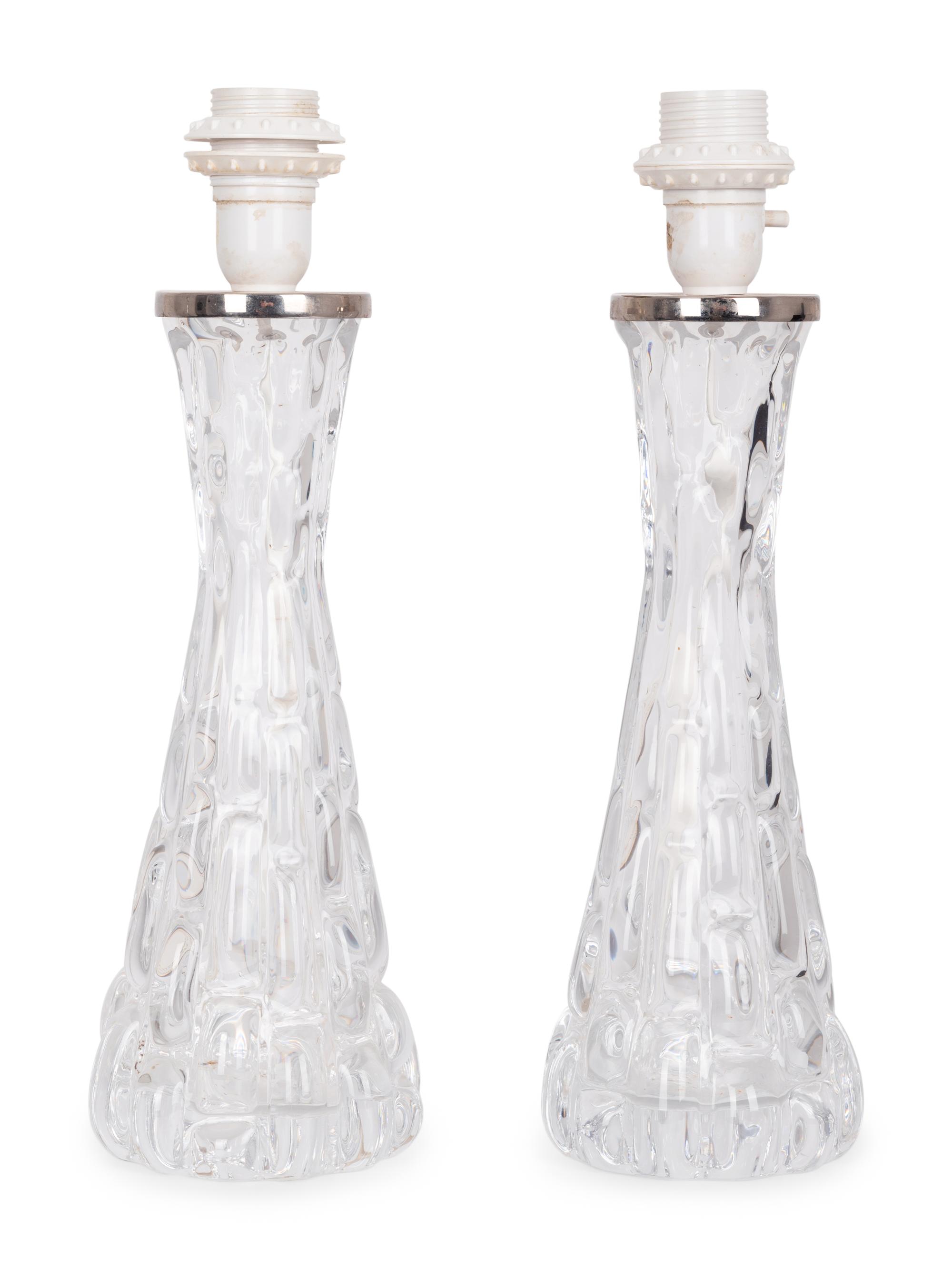 Pair of Table Lamps, c. 1965 Orrefors, Sweden