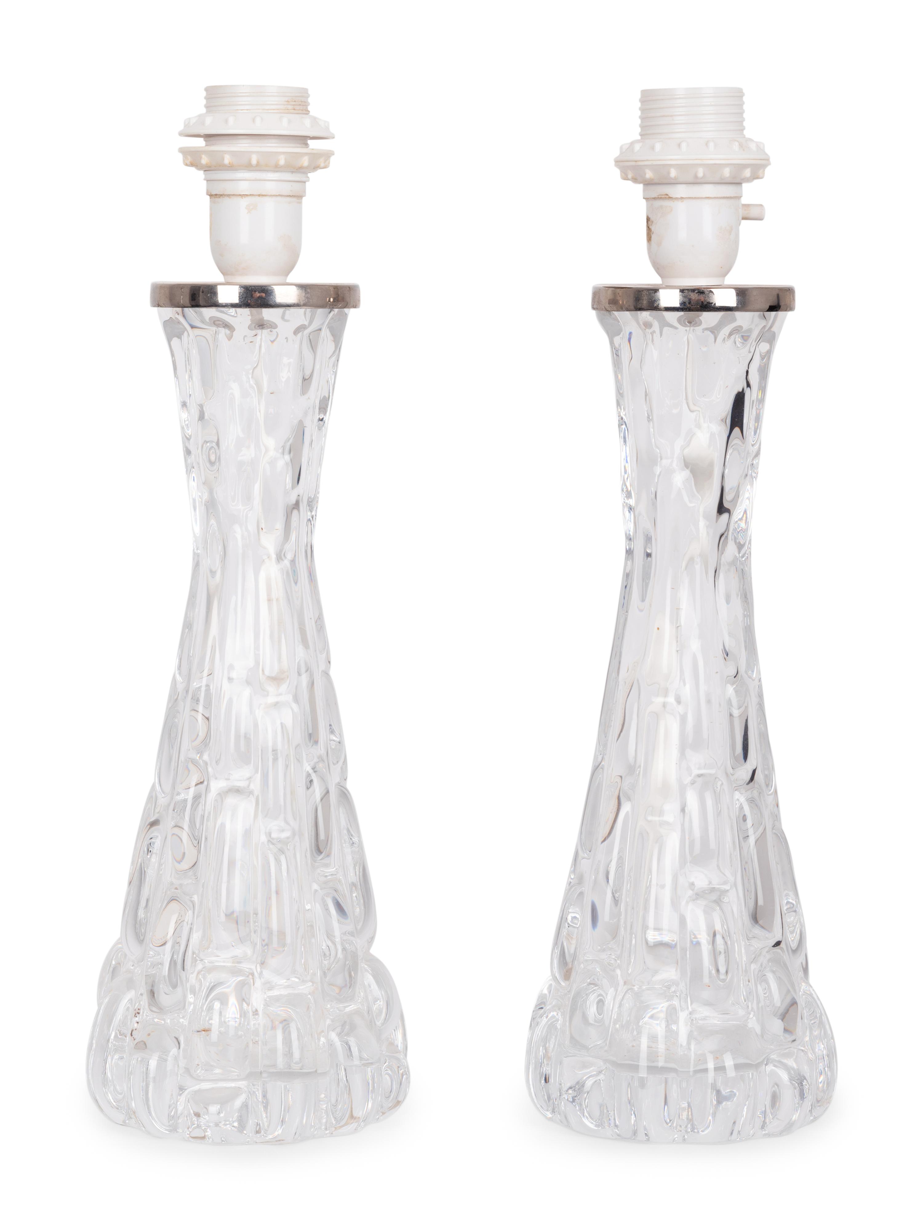 Pair of Table Lamps, c. 1965 Orrefors, Sweden