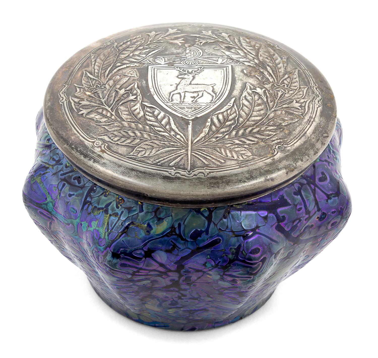 An Austrian Iridescent Glass Jar