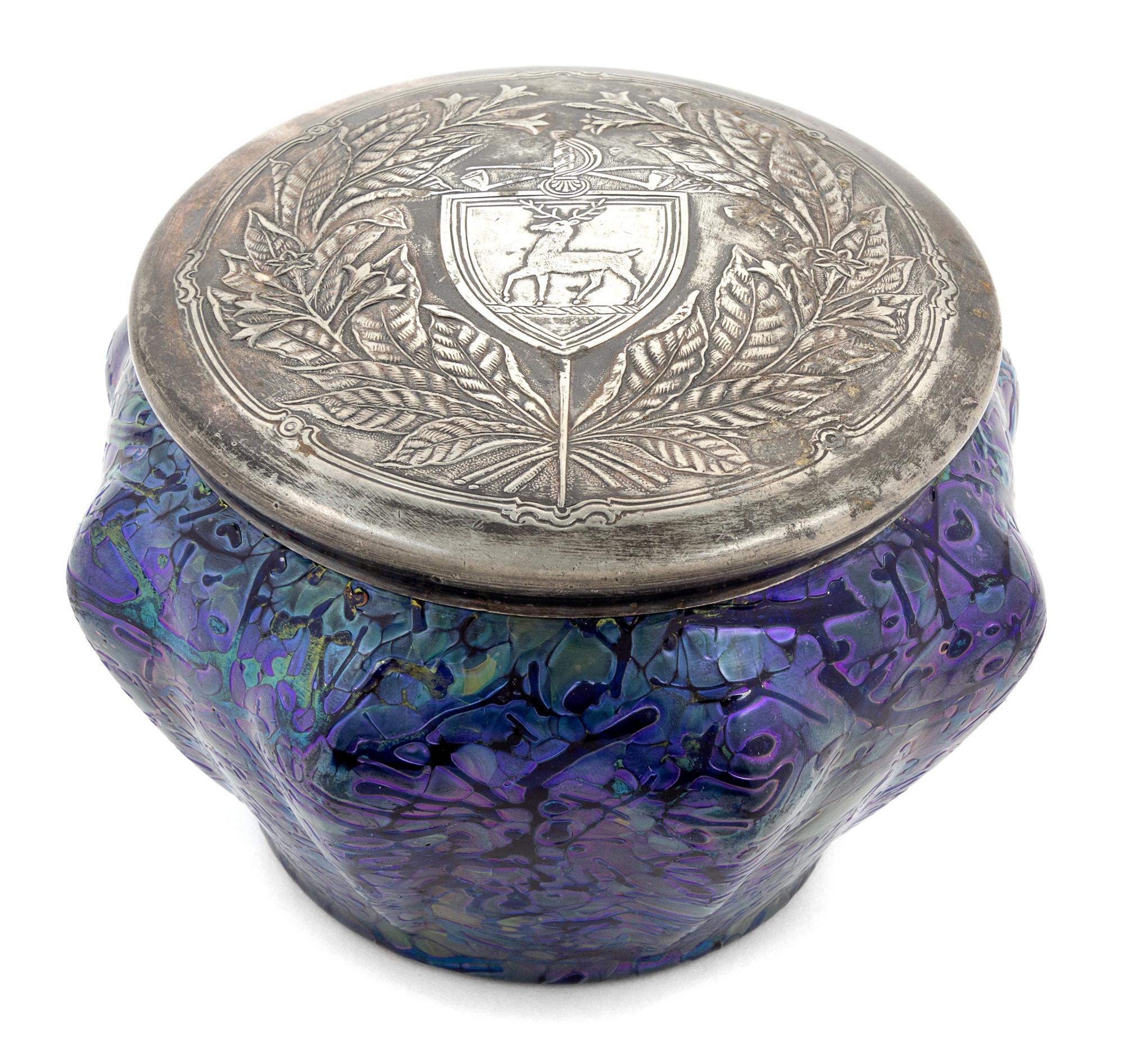 An Austrian Iridescent Glass Jar