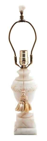 A Continental Carved Alabaster Urn-Form Table Lamp Height overall 19 inches. — 20TH CENTURY