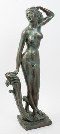 A Tall Art Deco Figure of a Water Nymph Height 31 inches