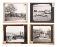 [CIVIL WAR - MAGIC LANTERN SLIDES]. A collection of 100+ assorted glass slides mostly featuring Civil War photographs, including: