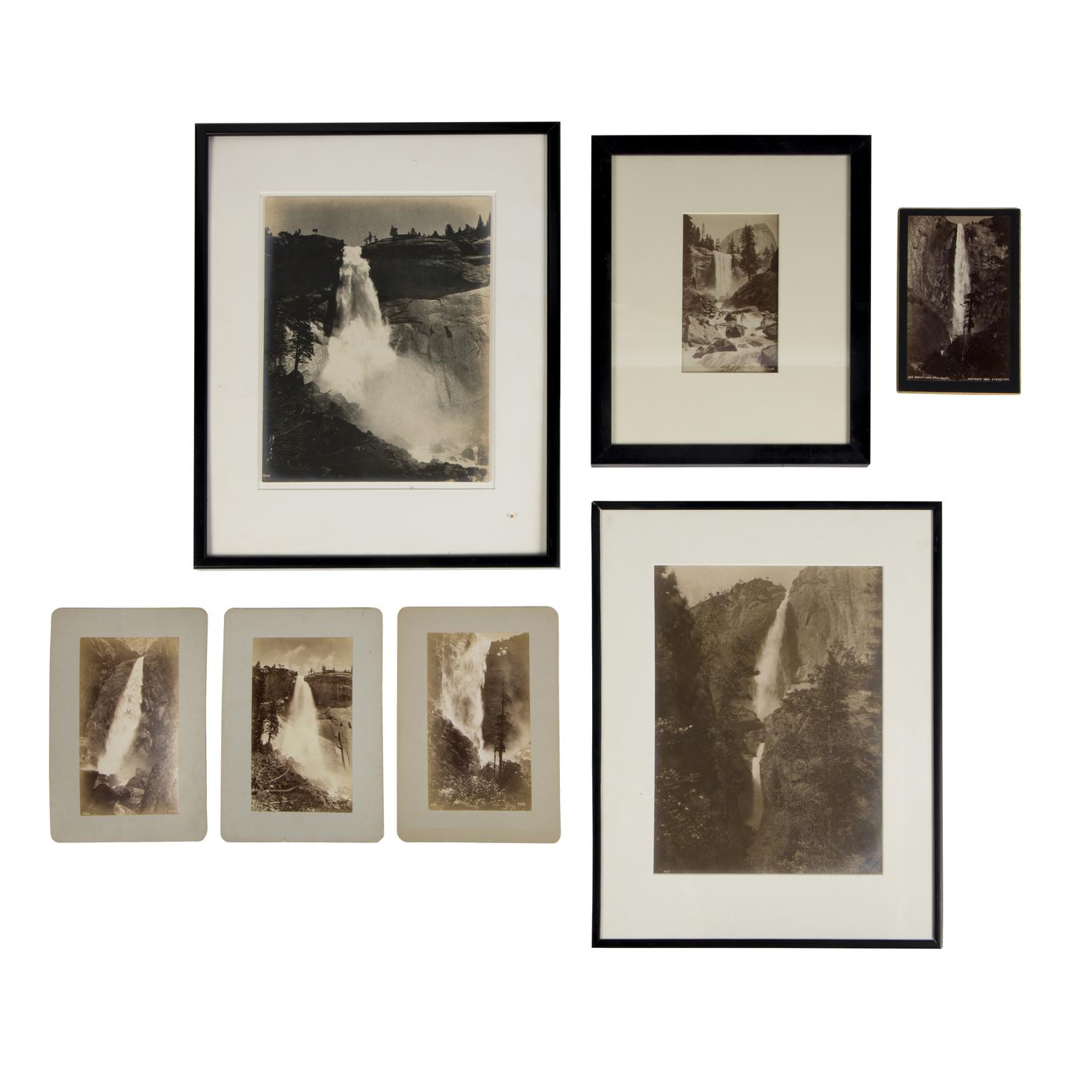Fiske, George (1835-1918). A group of 15 albumen photographs of Yosemite waterfalls.