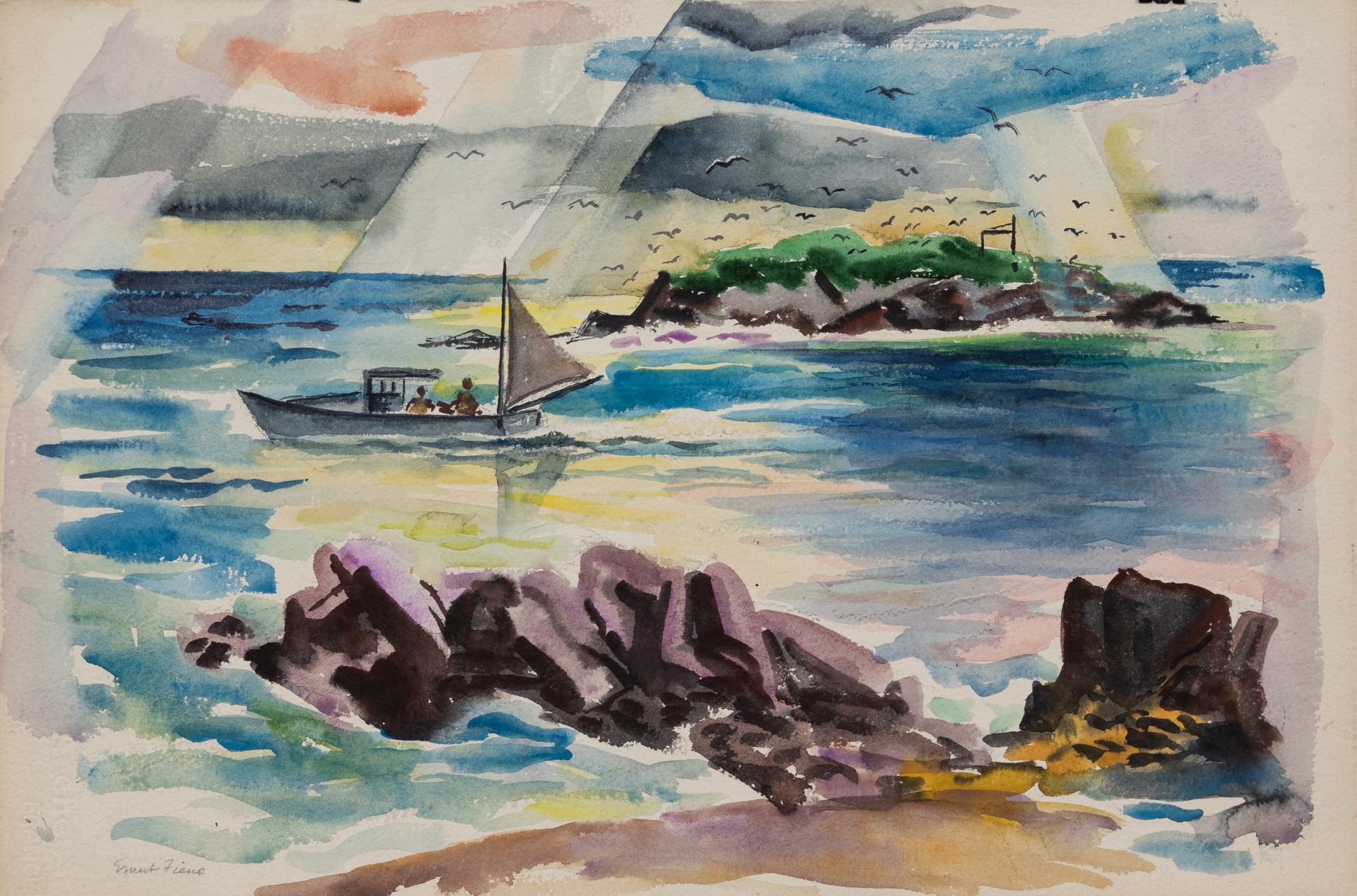 Ernest Fiene, (German/American, 1894-1965) — Gull Island, Maine