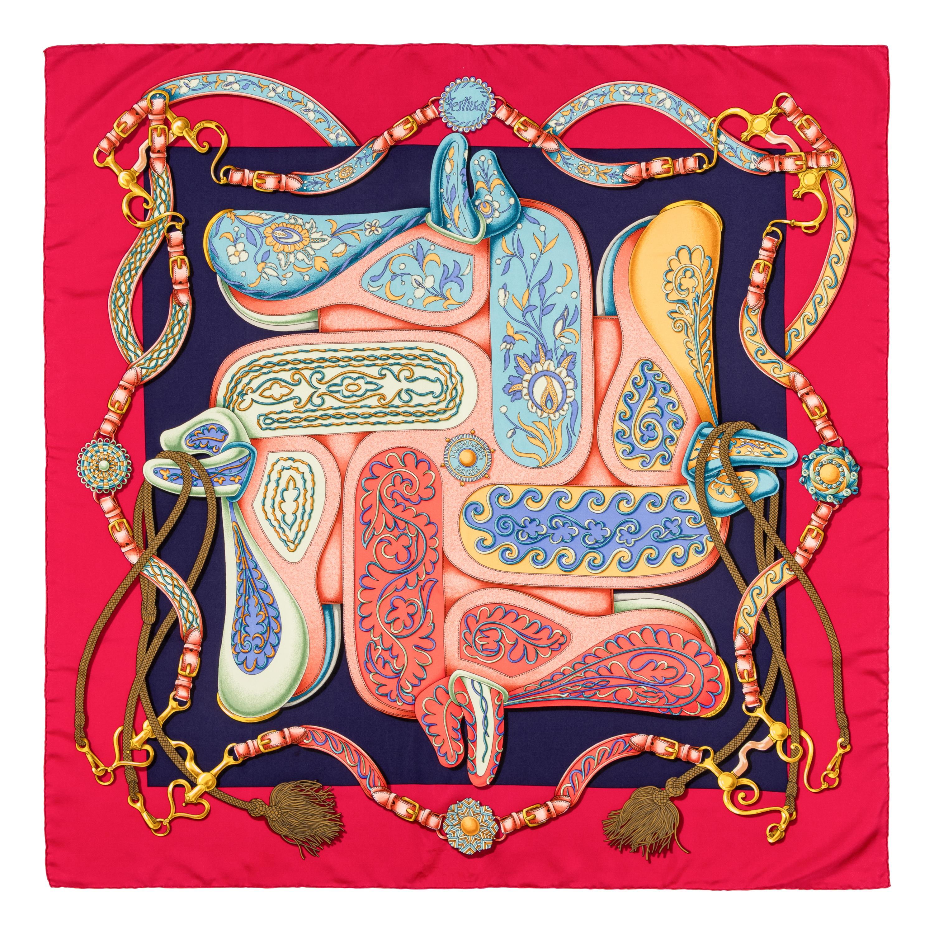 Hermès, Four Silk Scarves 90