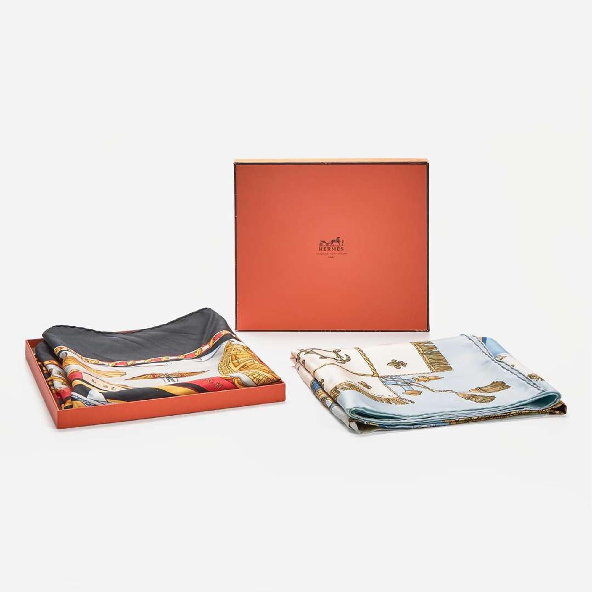 A Set of Two Hermès Silk Scarves Hermès