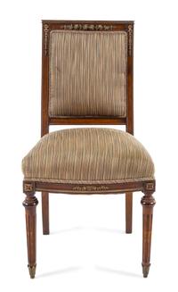 An Empire Style Gilt Metal Mounted Mahogany Side Chair Height 39 inches. — EARLY 20TH CENTURY