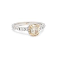 WHITE GOLD, DIAMOND, AND COLORED DIAMOND RING