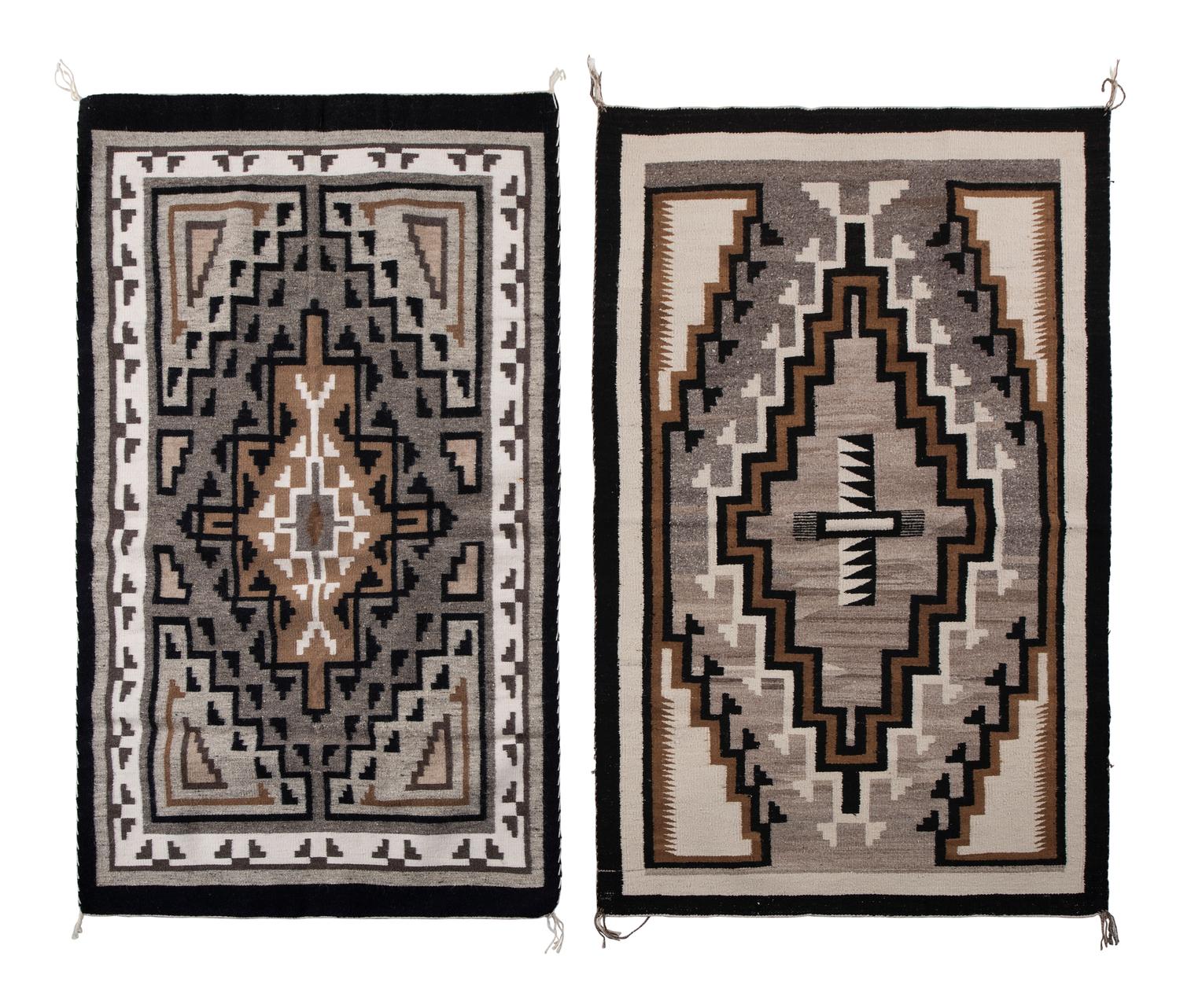 Navajo Two Grey Hill Weavings / Rugs
