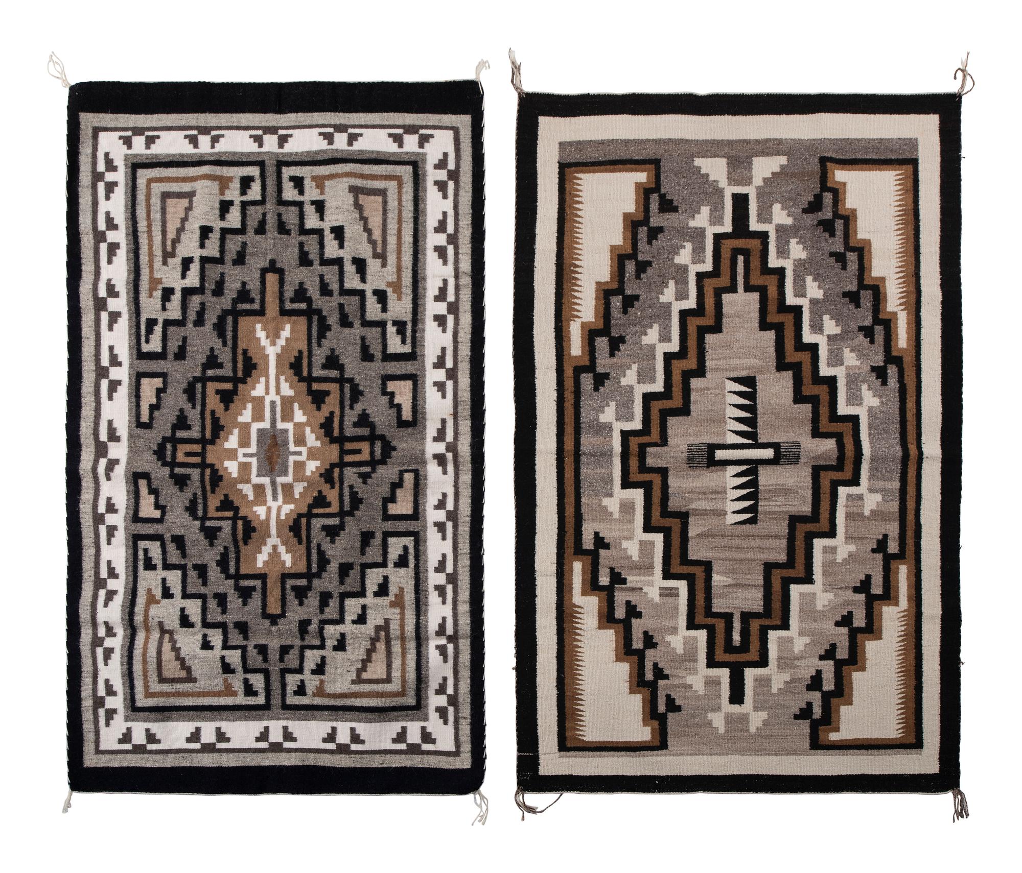 Navajo Two Grey Hill Weavings / Rugs