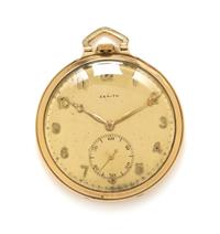 A 14 Karat Yellow Gold Open Face Pocket Watch, Zenith, 39.70 dwts.