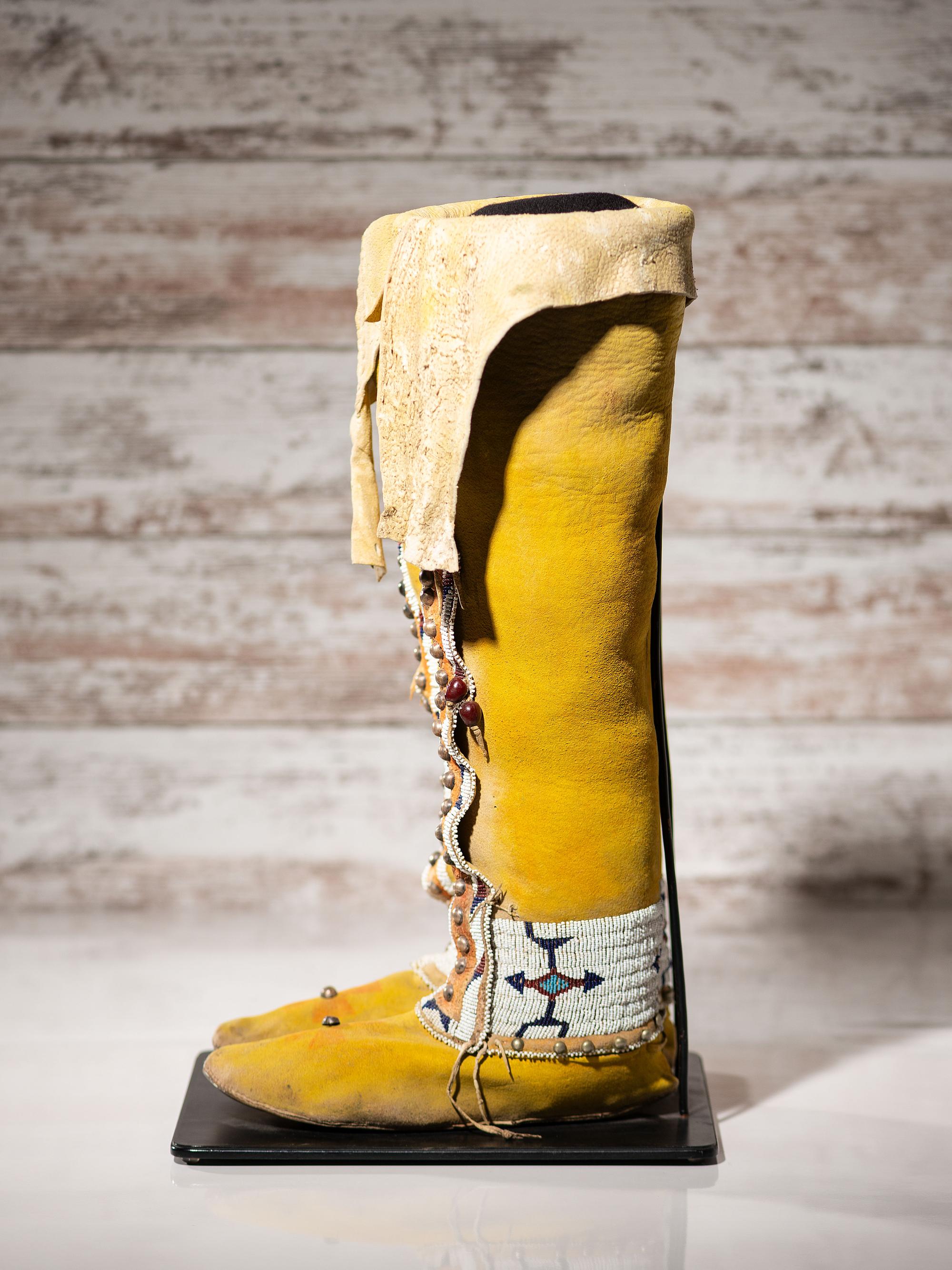 Arapaho Beaded Hide Boot Moccasins